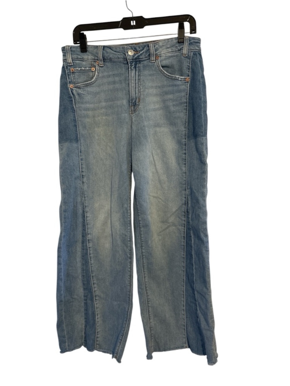 American Eagle Patchwork Low Rise Baggy Wide Leg Jeans 8 - Picture 3 of 8